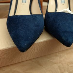 Prada blue suede pumps